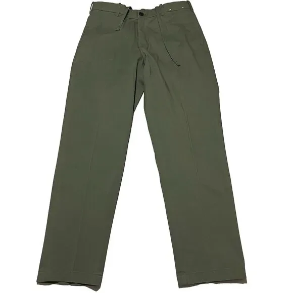 Uniqlo Smart Ankle Pants M (32x28) Green 2-Way Stretch Elastic Waist Drawstring - Picture 1 of 12